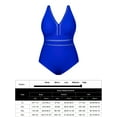 thumbnail image 5 of Rivelino Plus Size One Piece Swimsuits for Women Sexy V Neck Backless Bathing Suit Mesh Sheer Tummy Control Swimwears, 5 of 9