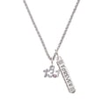 thumbnail image 1 of Delight Jewelry Silvertone Half Marathon - 13.1 with Pink Crystal Silvertone Forever Bar Charm Necklace, 23", 1 of 4