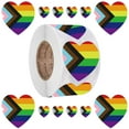 thumbnail image 6 of Girlsshop 500Pcs Pride Stickers Rainbow Heart Shaped Labels Adhesive Stickers, 6 of 9