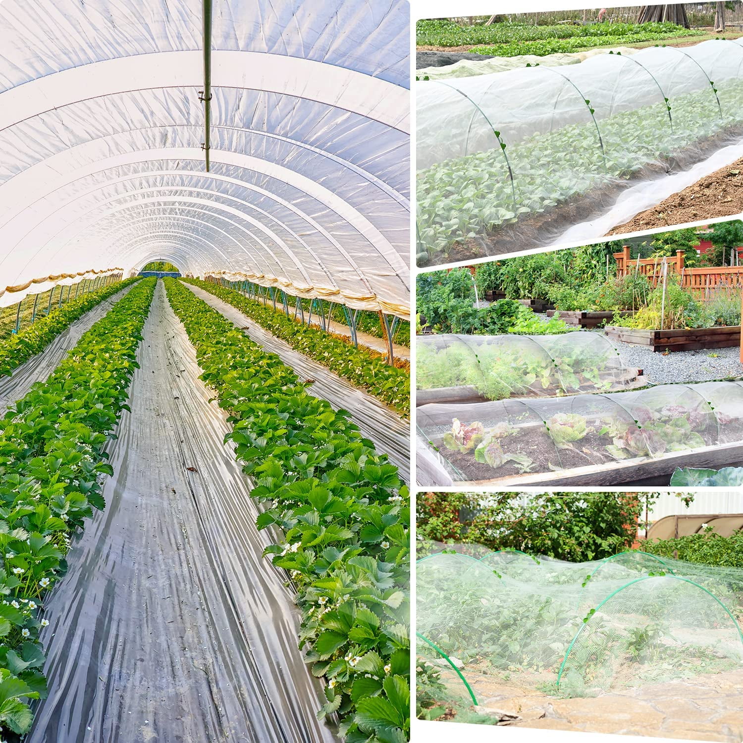 Garden Mesh Netting Kit, Mesh Netting Protection for Vegetables/Fruits/Flowers/Plants, Garden Netting Pest Barrier for Greenhouse/Garden/Raised Bed,  10ft x 33ft