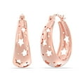 thumbnail image 5 of LeCalla 14K Rose-Gold Plated 925 Sterling Silver Filigree Round Hoop Earring Jewelry Star-Cut Hoop Earrings for Women Teen 20MM, 5 of 7