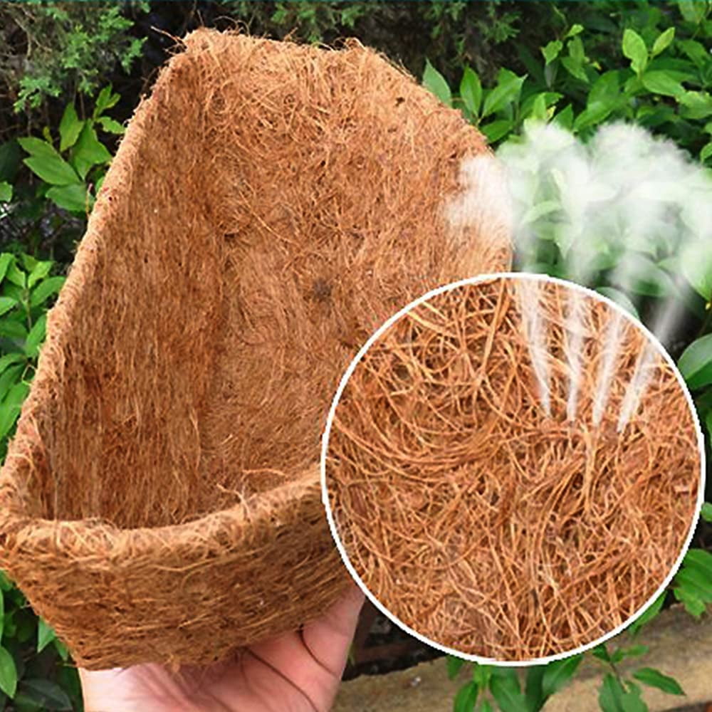 chengchuang 2PCS 8、10、12、14、16 Round Coco Liner Coco Fiber Replacement Liner for Hanging Basket,Garden Flower Pot. Round 14inch2pcs 