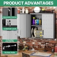 thumbnail image 2 of IKIMI 3-Piece Garage Storage Cabinet Set, Heavy Duty Metal Garage Cabinets System Workshop Set with 1* Tall Garage Storage Tool Cabinets and 2 * Wall Mounted Cabinet, Gray, 2 of 5