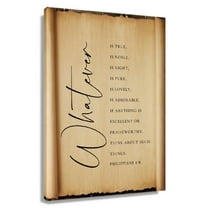 Philippians 4 8 Wall Art Bible Verse Poster For Room Print On Canvas Oil Painting Pictures For Bedroom Unframed 16×24 in