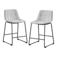 thumbnail image 2 of Furniture of America Perri Modern Chenille Counter Height Dining Chairs, Gray (Set of 2), 2 of 16