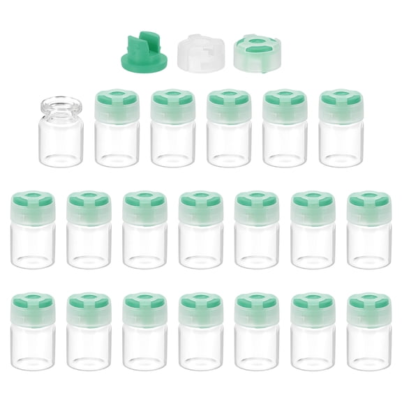 Uxcell Clear Glass Sample Vials, Liquid Bottles 20pack Green 3ml