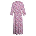 thumbnail image 4 of PuLe 【New】 Summer Short Sleeve Dress Women's Spring Summer Boho Floral Lapel Neck Button Casual A-Line Lace-Up Dress, 4 of 5