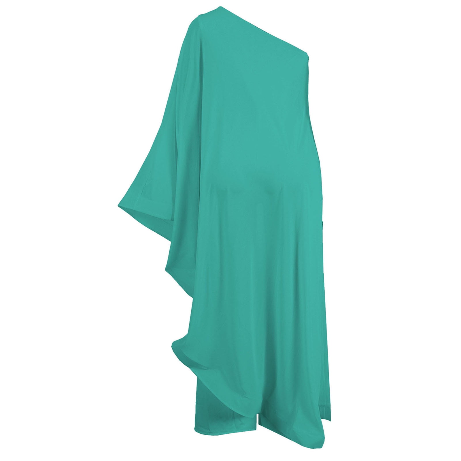 Casual Sweater Set Jumpsuits for Women One Shoulder Evening Cocktail Semi Formal Maxi Dress Pants 2 Piece Jogger Outfit Set S-111 Green L