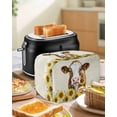 thumbnail image 4 of Farmhouse Cow Toaster Cover 4 Slice, Large Kitchen Appliance Covers, Vintage Country Sunflower Botanical Beige Toaster Oven Cover with Loop, Bread Machine Cover Polyester Dust Cover Protection, 4 of 4