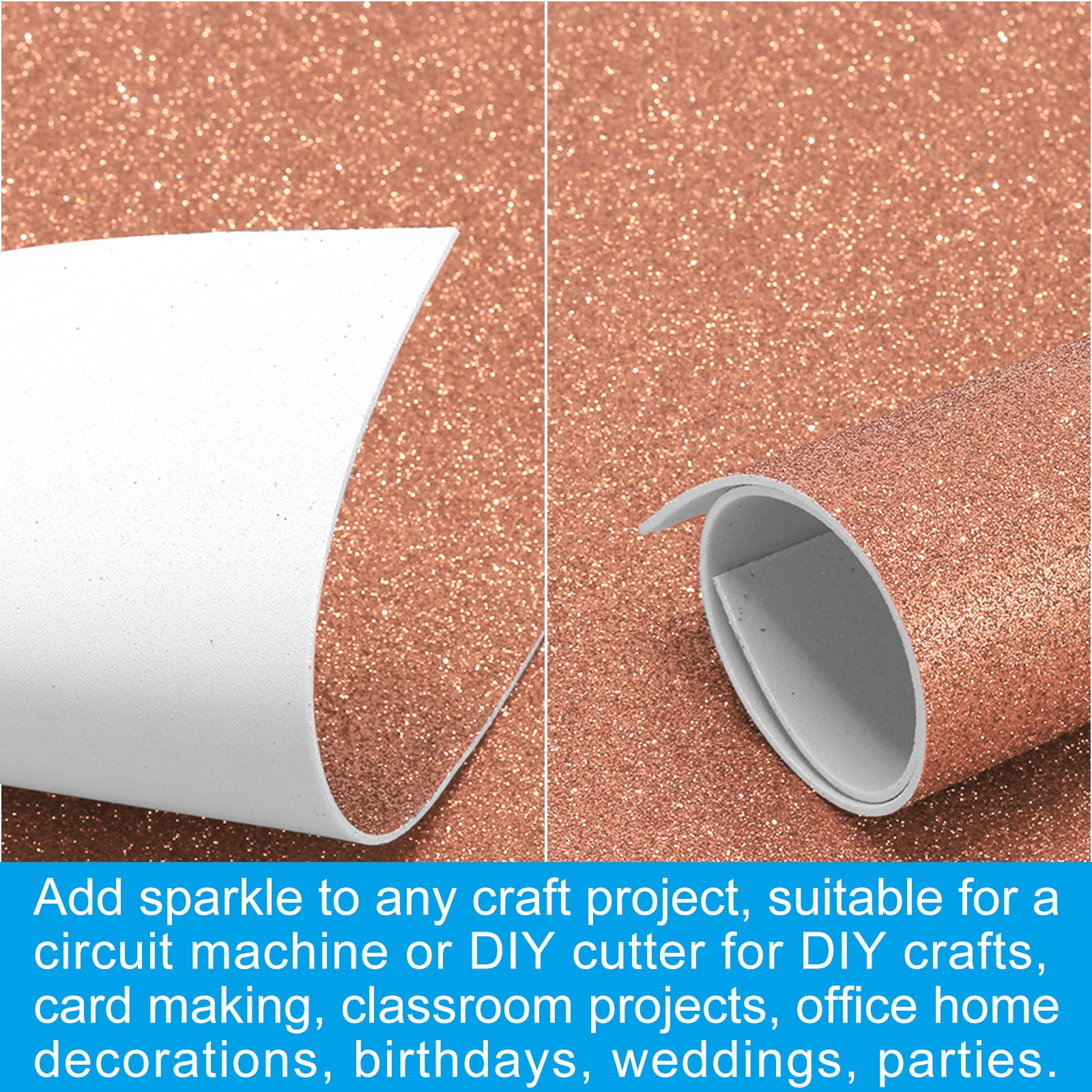 Uxcell 2mm(1/10") Thick Adhesive Glitter Foam Sheet 16x24inch(40x60cm) Light Yellow, EVA Shiny Foam Board for Craft, 6 Pcs
