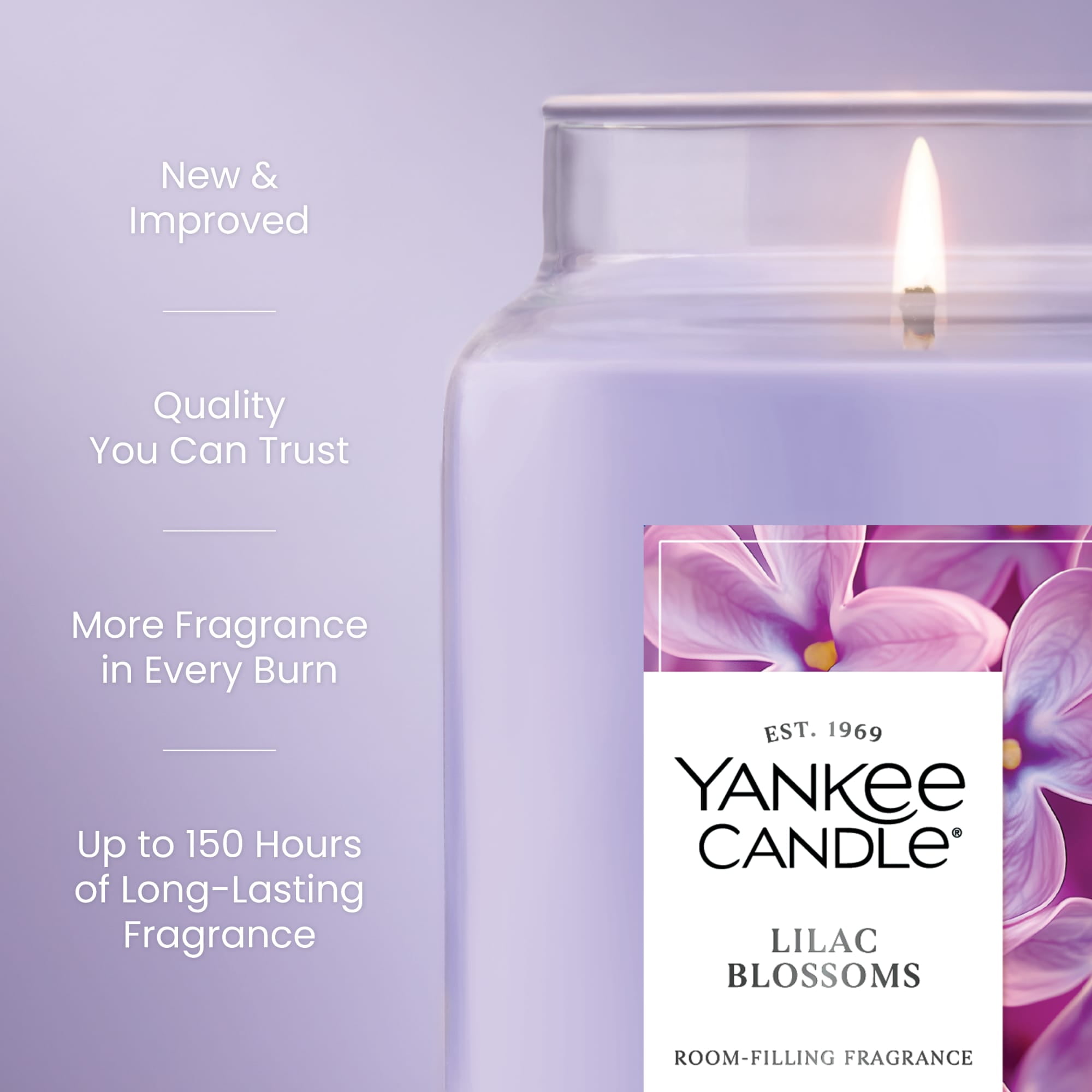 Yankee Candle Lilac Blossoms Original Large Jar Scented Candles, 22 oz