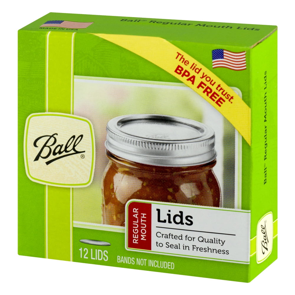2 Pack Ball Regular Mouth Lids with Bands 12 Lids with Bands per Box 