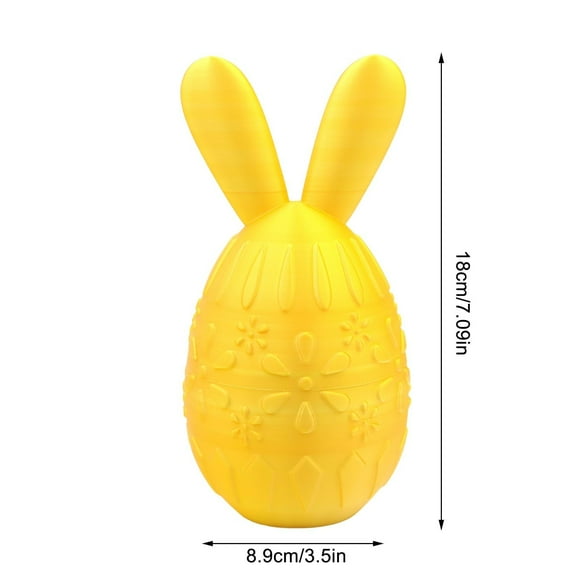 Ornement de Remplissage d'Oeufs de Pâques, Décor de Lapin en Plastique Imprimé 3D pour Décoration de Table de Fête du Printemps, 6.7x3.5 Po Vert