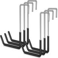thumbnail image 2 of PYYNA-6 Pack Heavy Duty Rafter Hooks for Hanging Vinyl Coated Large S Hooks for Hanging Ladder Bike Hangers Garage Storage Organizer Black, 2 of 4
