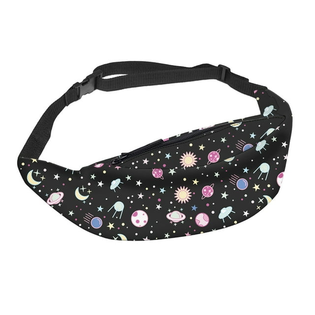 MasteelfCA 1pc 3D Printing Zipper Bag Adjustable Starry Sky Pattern Waist Bag Fanny Packs Bum Bag