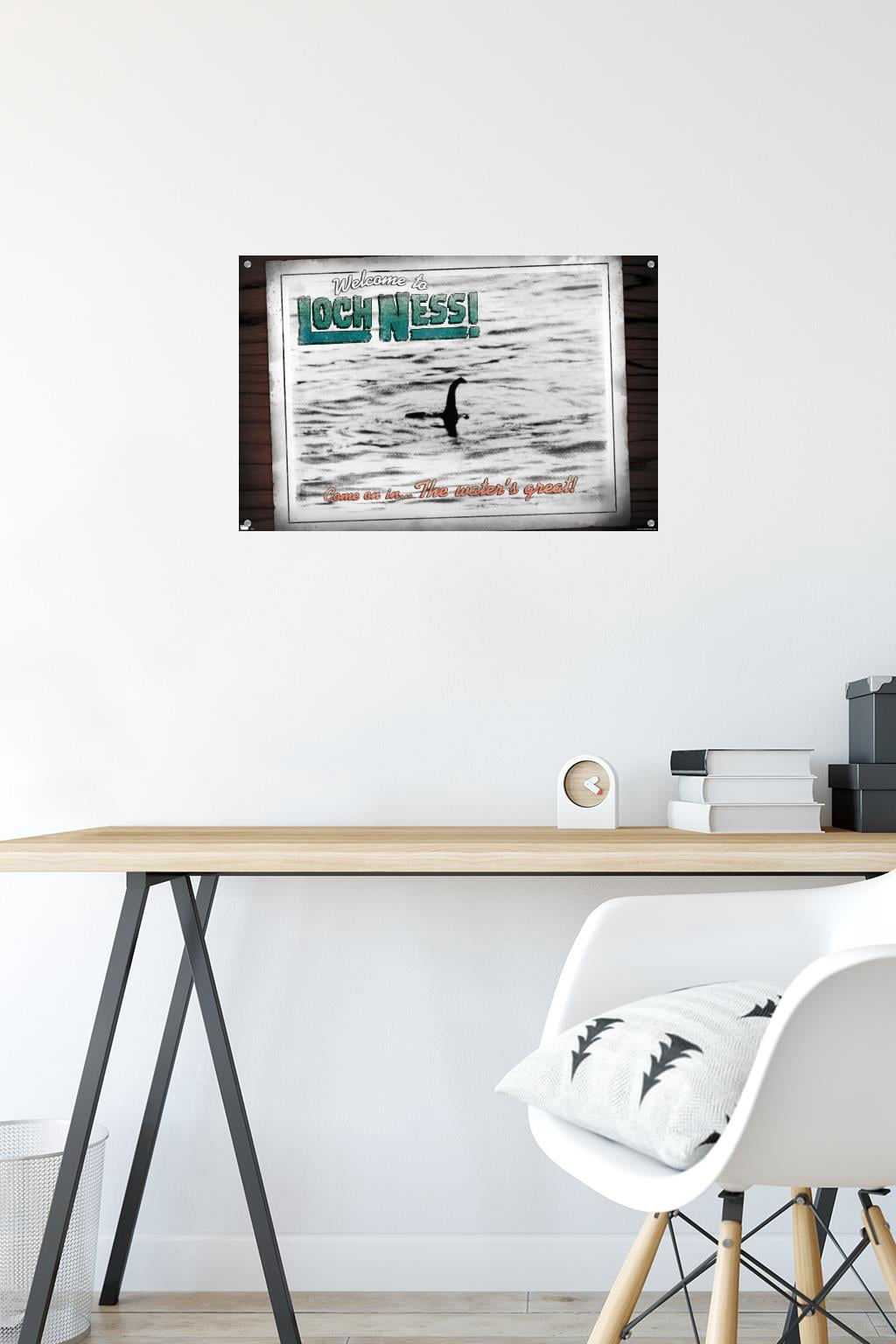 Loch Ness Monster Wall Poster with Push Pins, 14.725" x 22.375"
