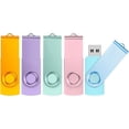 thumbnail image 1 of czcpp-USB Stick 2 Go Lot de 5, Clé USB 2.0 2 Go avec Lanières Clé USB Pivotante 5 Pcs (Mixcolors), 1 of 4