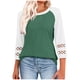 thumbnail image 2 of Blusa para mujer,Blusa informal de manga 3/4 para mujer, cuello redondo, estampado, mezcla de poliéster y elastano, corte holgado para estar en casa, sopatenor, 2 of 8