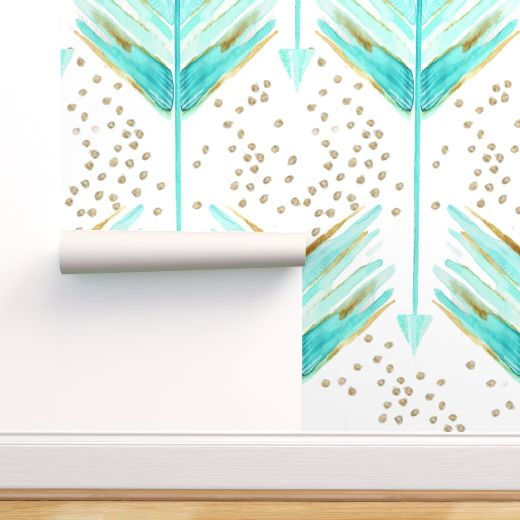 Peel-and-Stick Removable Wallpaper Gender Neutral Arrows Arrow Mint