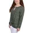 thumbnail image 3 of NY Collection Womens Knit Pullover Blouse, Green, Petite, PL, 3 of 3