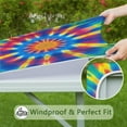 thumbnail image 6 of Rainbow Tie Dye Mandala Pattern Square Fitted Tablecloth with Elastic Edge,Square Table Cover,Washable Elastic Table Cover for Home Kitchen Party Decor 36"x36", 6 of 6