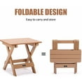 thumbnail image 5 of TALE Modern Coffee Table Portable Folding Side Table Square Weather and Fade-Resistant Plastic Wood Brown, 5 of 7