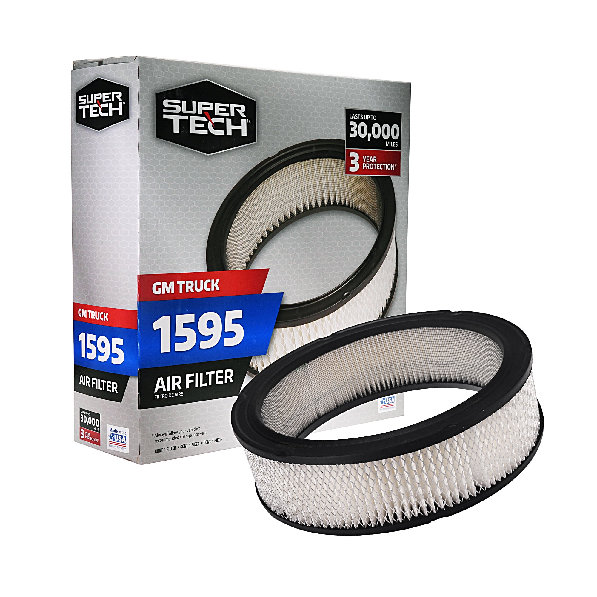 SuperTech 1595 Engine Air Filter, Replacement Filter for GM or GM Truck