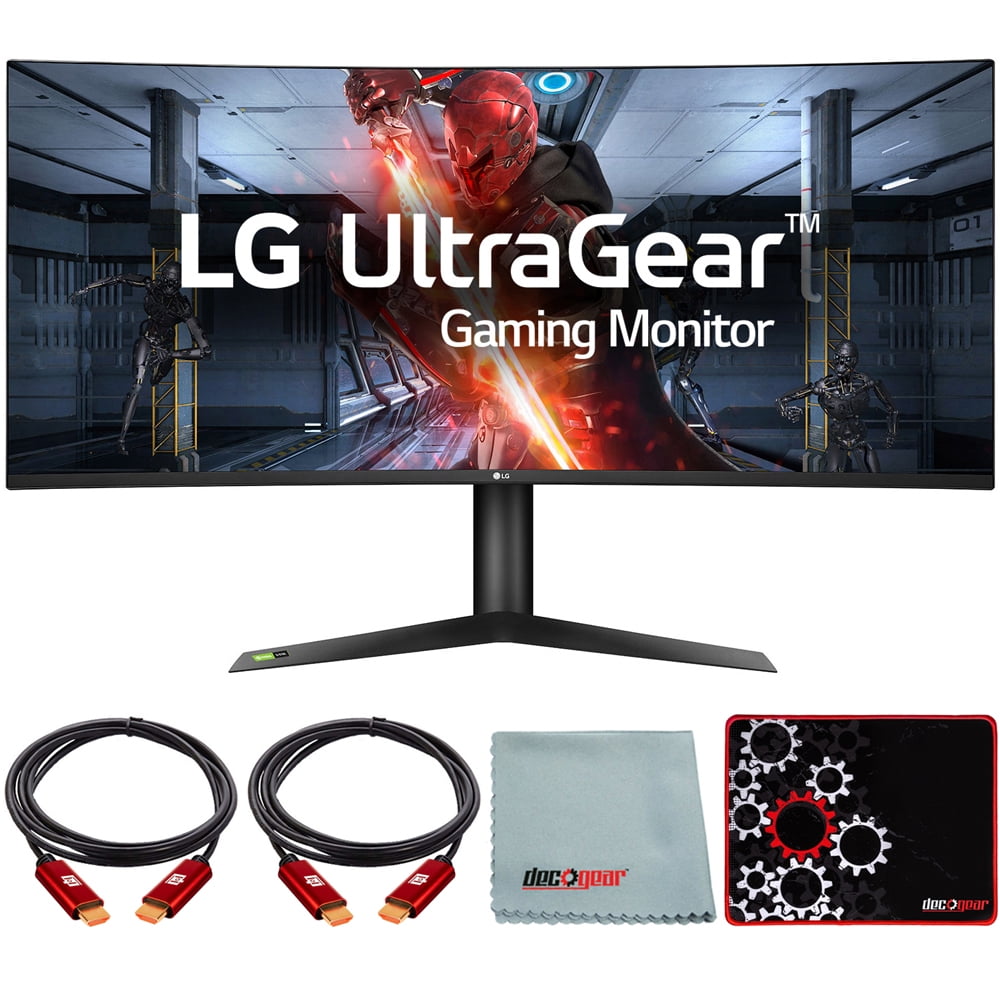 LG 38GL950GB 38 inch Curved WQHD+ 3840 x 1600 Nano IPS Display Gaming Monitor Bundle with Deco