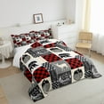 thumbnail image 4 of Hunting Deer Quilt, Rustic Cabin Lodge Comforter Set Wildlife Bear Bedding Set Full Size, Western Country Farmhouse Wooden Board Down Comforter With 2 Pillow Cases, Rustic Gifts For Mom, 4 of 5