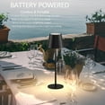 thumbnail image 4 of 2-Pack Black Cordless Table Lamp,Rechargeable LED Desk Lamp,5000mAh Battery Operated Lamp,3000K Warm Light Stepless Dimming,IP54 Waterproof Portable Table Light for Restaurant/Camping,Black, 4 of 17