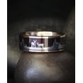 thumbnail image 2 of Metal Masters Mens Rose Goldtone Tungsten Hunting Ring Wedding Band Wood Inlay Deer Stag Silhouette 13, 2 of 5