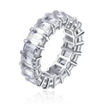 thumbnail image 4 of Oryn Jewelry Radiant Cut 1.5 Ct Moissanite Wedding Band - 14K White Gold Plated Engagement Multi Stone Ring - Casual Bridal Party Jewelry for Women, 4 of 6