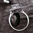 thumbnail image 6 of HeartsAndYou 1.2ct Round Moissanite Engagement Ring for Women 18k White Gold Over Silver Baguette Cut Moissanite Halo, 6 of 8