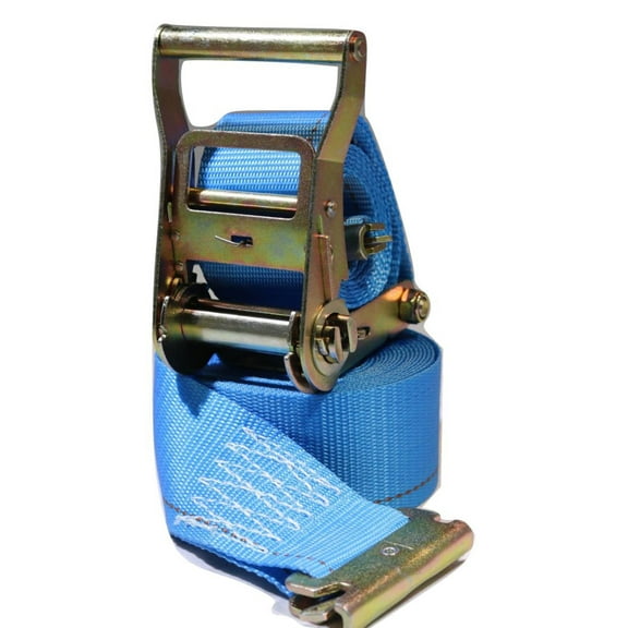12, 16 or 20 Ft Interior Van Ratchet Strap with 1/pc Spring "E" Fittings Color: 20 ft Blue