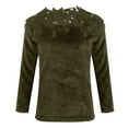 thumbnail image 5 of Valueadd Clothing Women's Long Sleeve Pullovers Lace Patchwork Knit Sweater Crewneck Solid Color Casual Knit Pullover Sweater Tops Green XL, 5 of 6