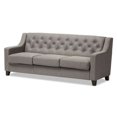 thumbnail image 3 of Baxton Studio Arcadia Grey Fabric Upholstered 3 Seater Sofa - PICK UP IN NJ, 3 of 9