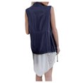 thumbnail image 5 of IROINNID Cardigan for Women Open Front Deals Sleeveless Stretchy Jacket Vest With Zipper with Pocket,Dark Blue, 5 of 8