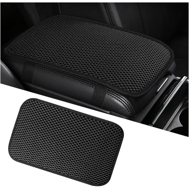 YISITIAN Car Arm Rest Cover, Comfortable Non-Slip Vehicle Center Console Protector, Waterproof Automotive Interior Armrest Pad Cushion Accessories, Universal for SUV, Sedan, Truck (Black) CJ919-50577