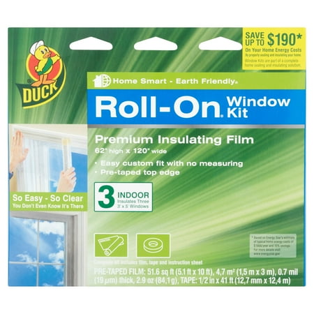 Duck Roll-On Window Kit Premium Insulating Film, 3 count