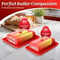 thumbnail image 6 of Ceramic Red European Butter Dish with Lid for Countertop (8 Inch) - Wide 2 Stick Double Butter Holder for Counter, Cream Cheese Container Storage Keeper, 6 of 8