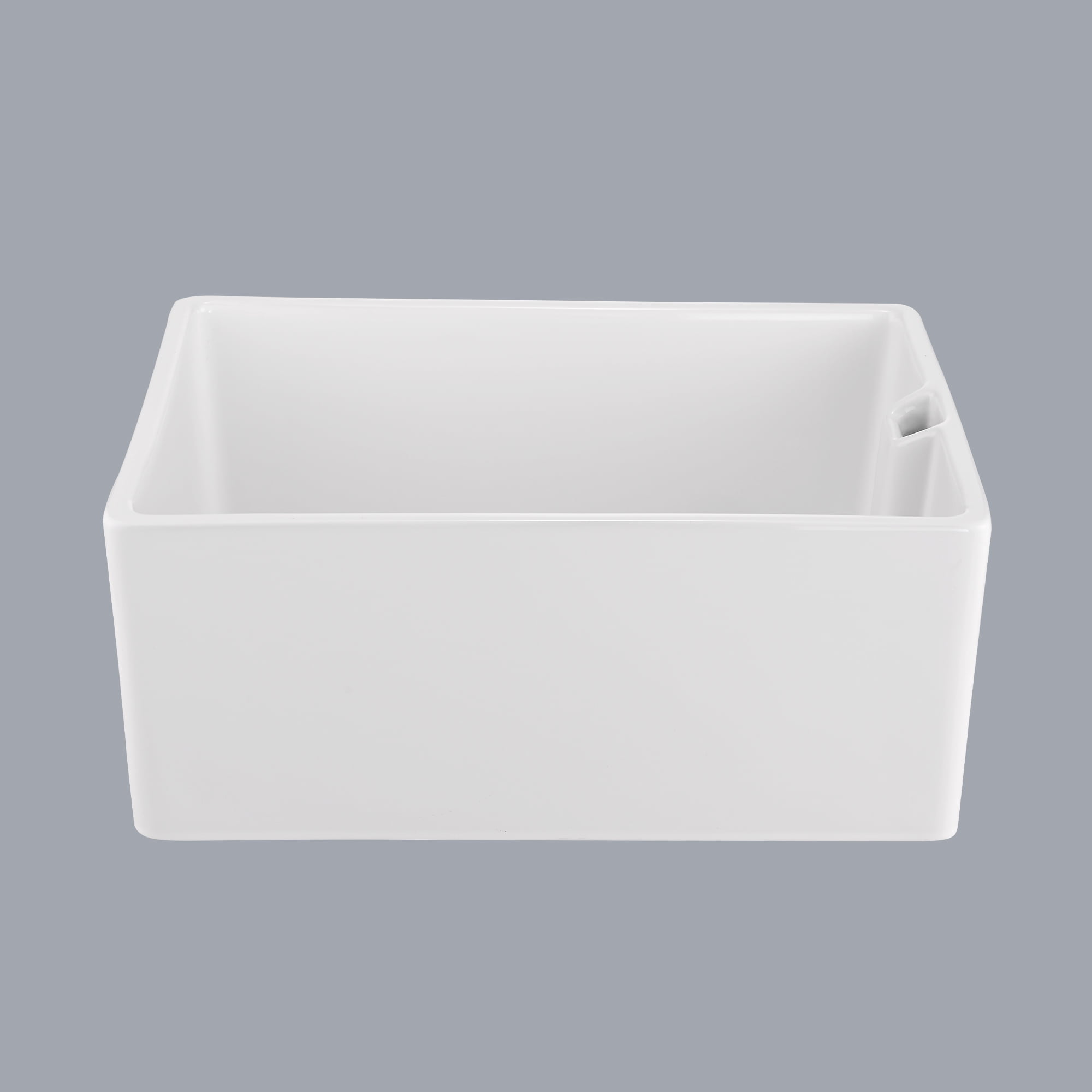 Izzovium 23.6" L x 18" W White Ceramic Single Bowl Kitchen Sink, Durable Scratch-Resistant & Easy to Clean, Perfect for Modern Kitchens