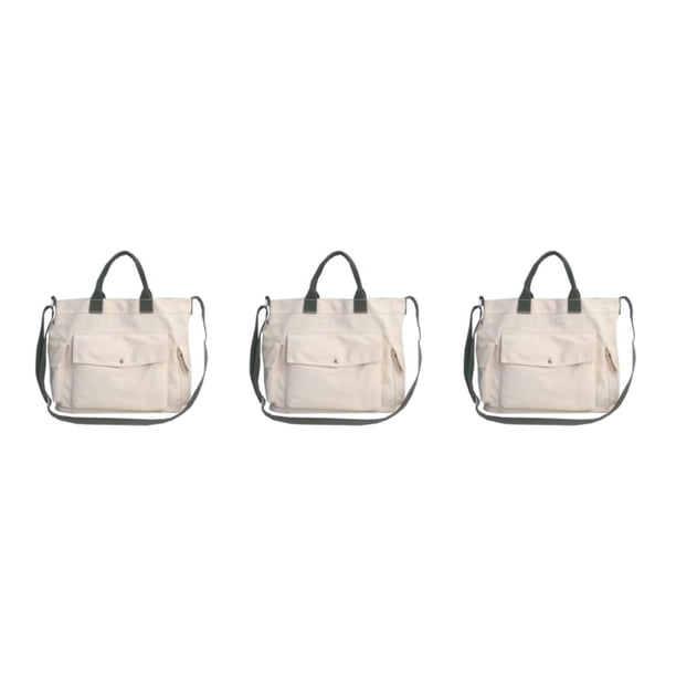 Bolso de lona de moda Qarigey para mujer Blanco crema Type1 NO1