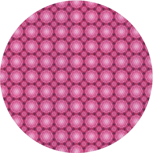 Ahgly Company Tapis d'Intérieur Lavables en Machine, Ronds, Rouges, Framboises, Ronds de 4'