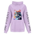 thumbnail image 5 of Fiaer,Womens Oversized Hoodies,Women's Loose Fit Casual Trendy Cat Letter Printed Drawstring Hooded Sweatshirts Breathable Cozy Hooded Pullovers with Pockets Purple M, 5 of 5