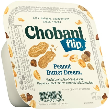 Chobani Flip Low-Fat Greek Yogurt Peanut Butter Dream 4.5 oz Cup