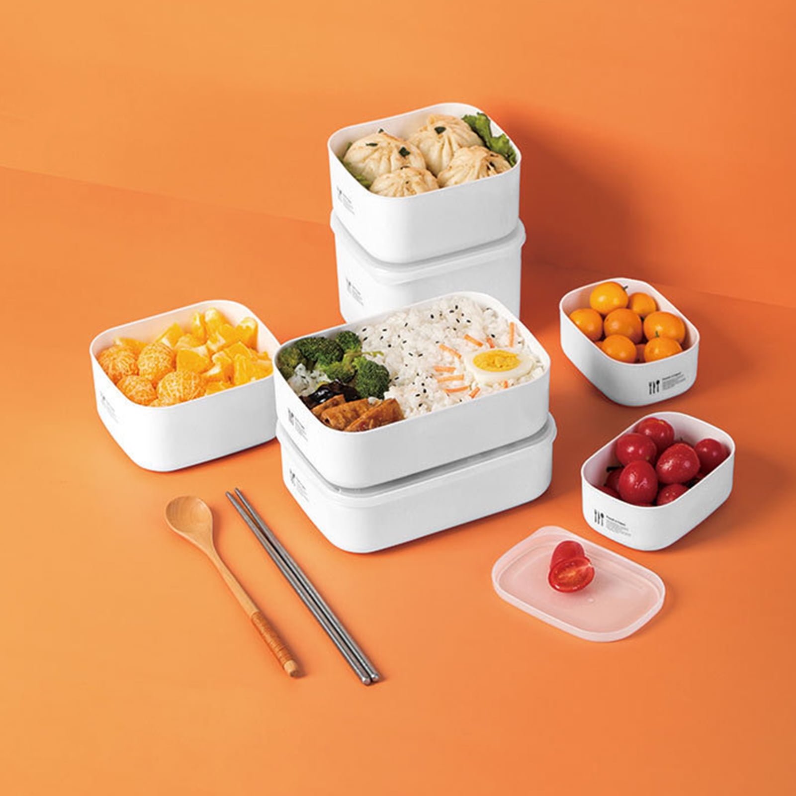 1pc 900ml Japanese Style Microwavable Lunch Box Made Of Pp For Students And  White-collar Workers Rectangular Plastic Fruit Container And Meal Prep  Container