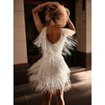 thumbnail image 5 of Women 1920s Dance Dress Sequin Tassel Fringe Flapper Latin Rumba Dress Tango Ballroom Dancing Dresses White XXL, 5 of 6