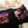 thumbnail image 4 of Castle Fairy Street Dirt Bike Bedding Comforter Set 7-Piece for Boys, Art Splash Texture King Bedding Sets for Bedroom, Orange Purple,Black Reversible, 4 of 7