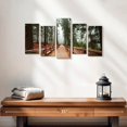 thumbnail image 2 of Elephant Stock Sequoia Park Redwood Trees Wall Art - Horizontal Multi Panel Canvas - 5 Pieceliving Room Wall Decor - Photography Nature Multi Panel - Purple And Green Decor - 25" x 12", 2 of 4