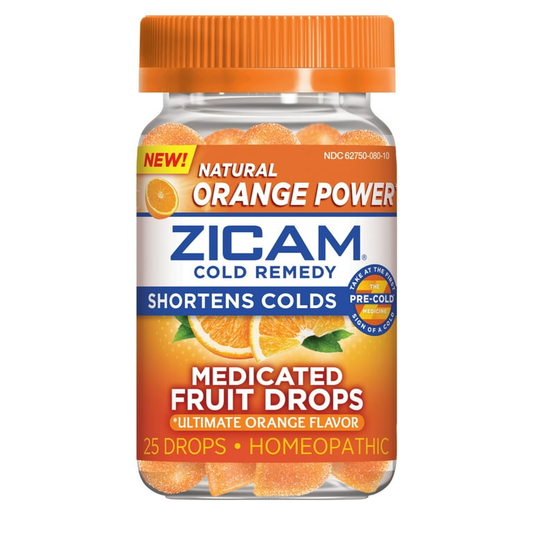 Zicam Zinc Cold Remedy Medicated Fruit Drops Ultimate Orange